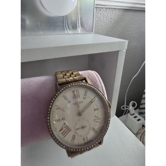 Fossil Q Hybrid Virginia Rose Gold-Tone Stainless Steel Smartwatch FTW1106 - Picture 11 of 11